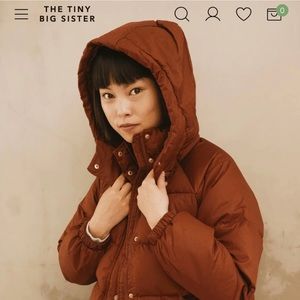 TinyCottons Water Resistant Down Jacket in Brick/Rust Size: EU36 - US4 / Small